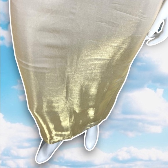 VINTAGE Y2K 90s Handmade Metallic Silky Bow Strap Prom Dress Homecoming 2000s - Picture 6 of 16